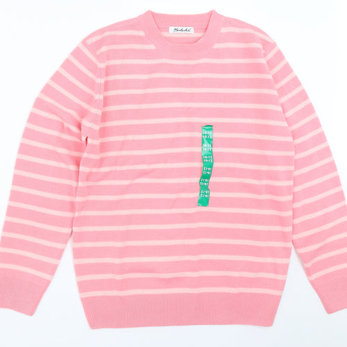 Berkertex Womens Pink Striped  Pullover Jumper Size 10