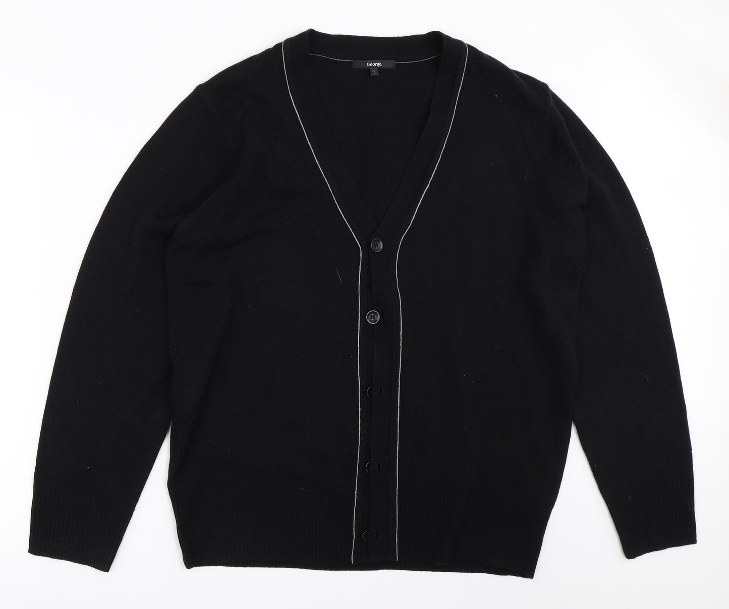 George Mens Black   Cardigan Jumper Size L