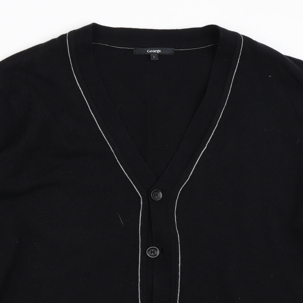 George Mens Black   Cardigan Jumper Size L