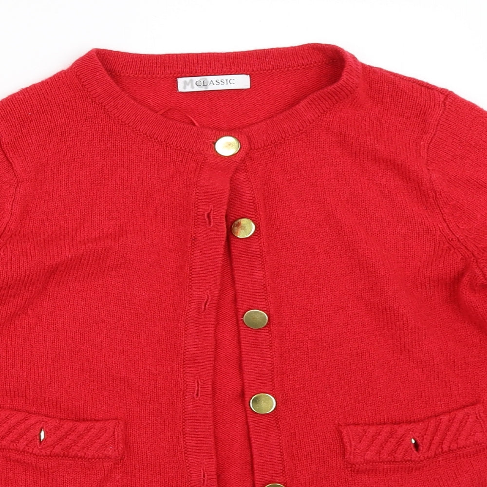 Marks and Spencer Womens Red   Cardigan Jumper Size 8