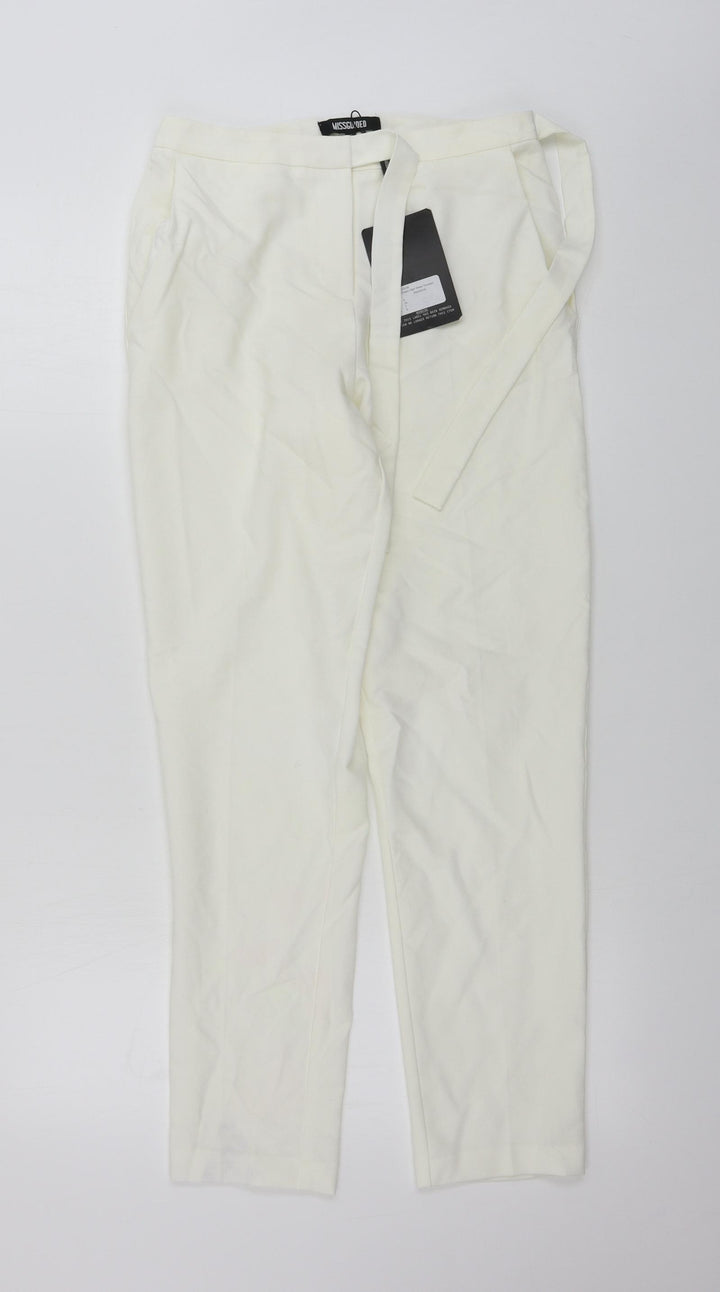 PRETTYLITTLETHING Womens Ivory   Trousers  Size 6 L25 in