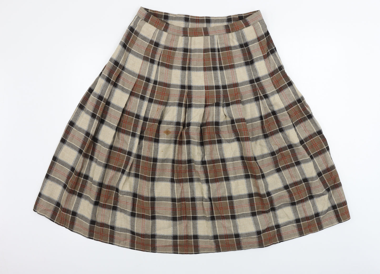 Preworn Womens Brown Check  A-Line Skirt Size 18