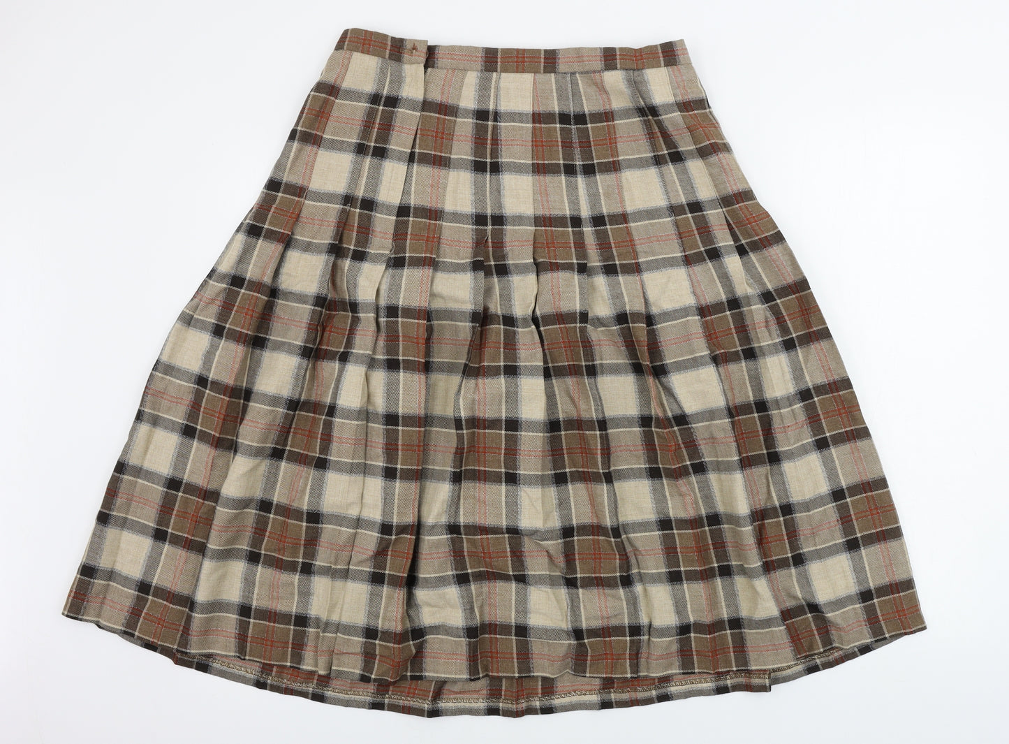 Preworn Womens Brown Check  A-Line Skirt Size 18