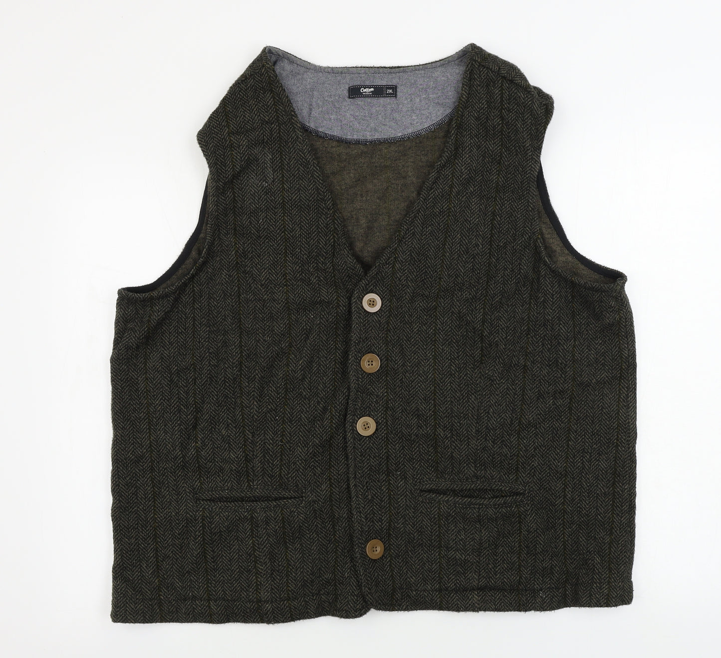 Cotton Traders  Mens Brown   Jacket Suit Waistcoat Size 2XL