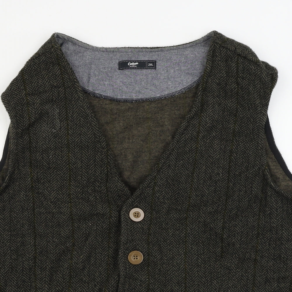 Cotton Traders  Mens Brown   Jacket Suit Waistcoat Size 2XL