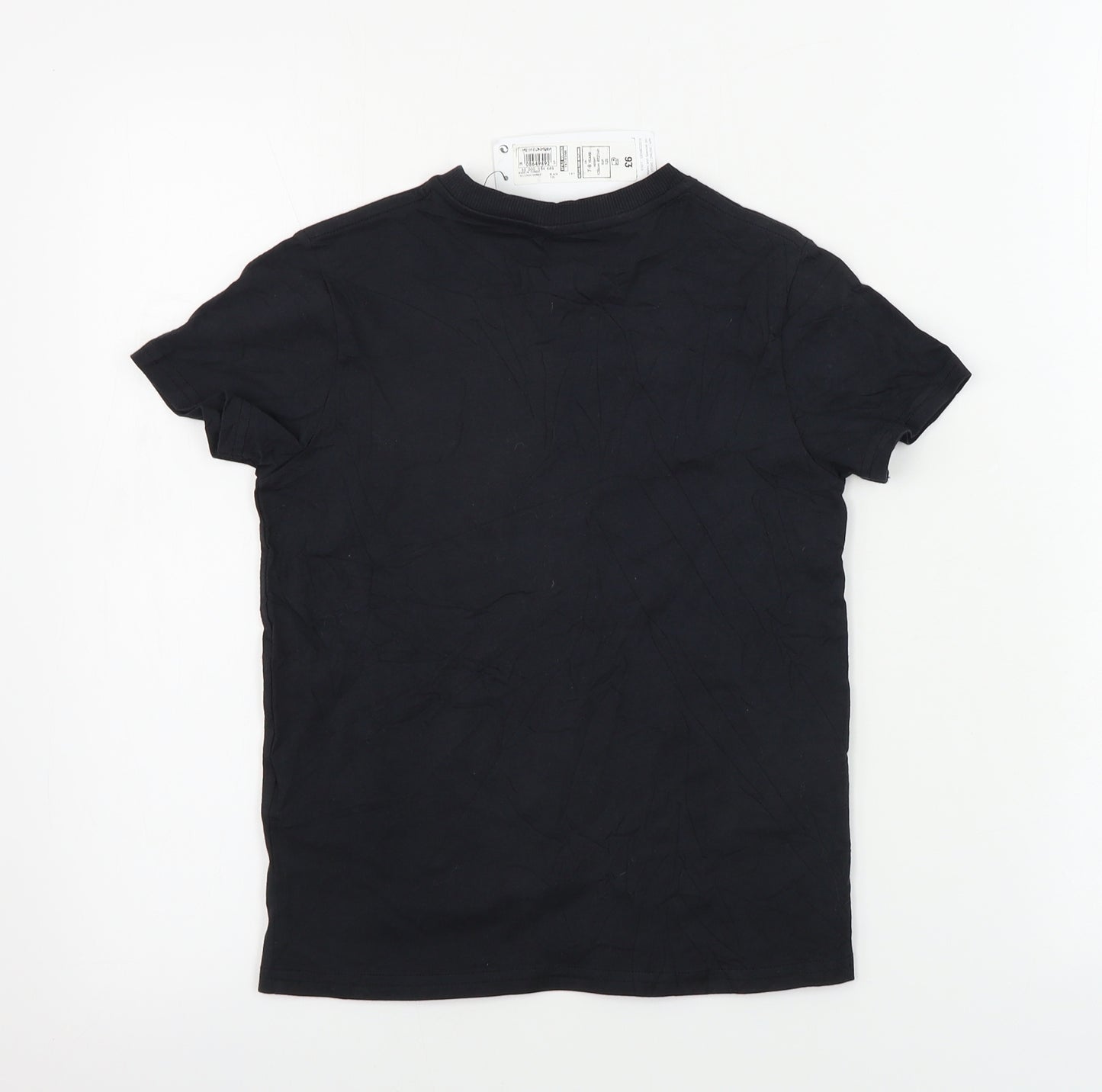 Marks and Spencer  Boys Black   Basic T-Shirt Size 7-8 Years