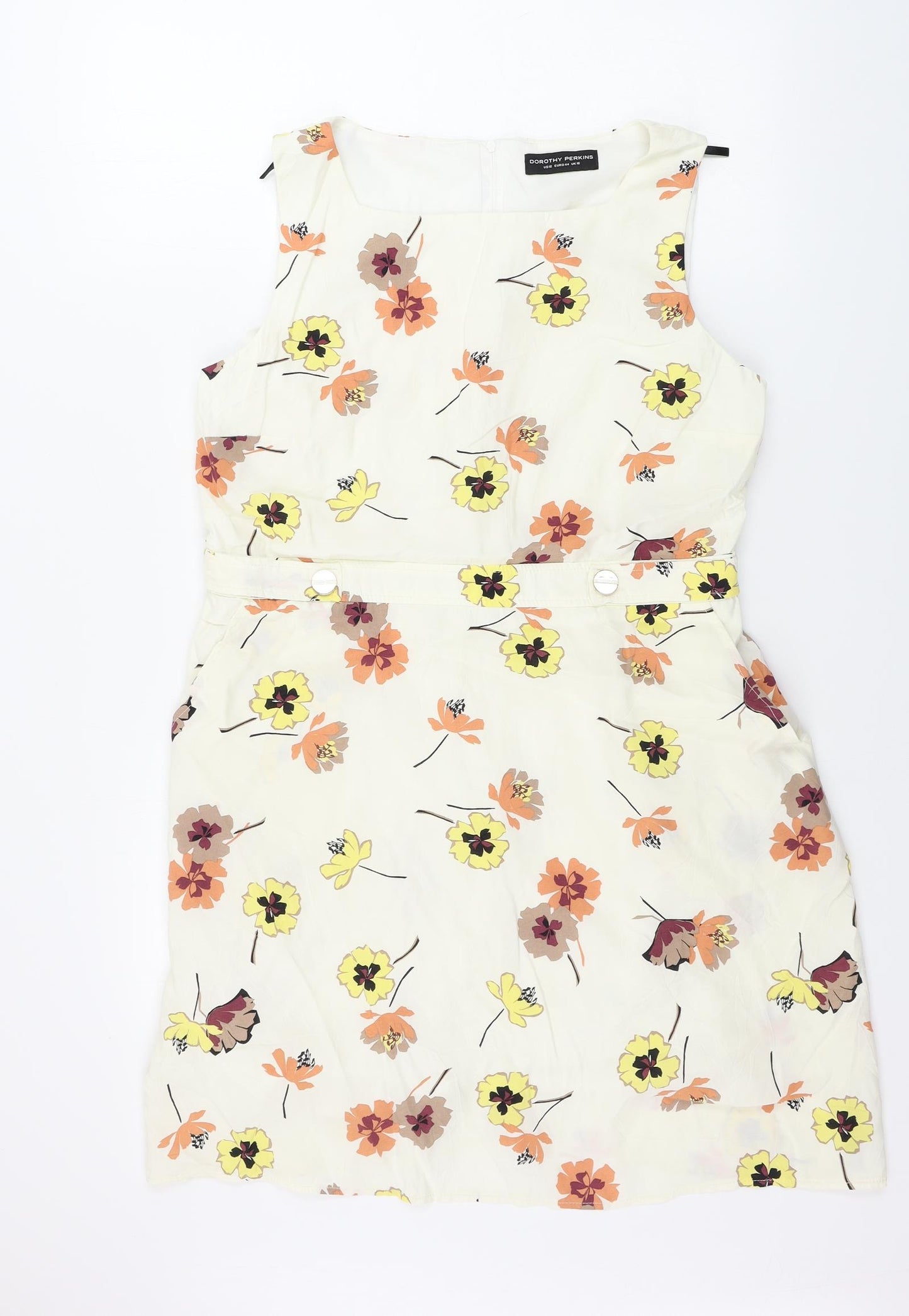 Dorothy Perkins  Womens Beige Floral  A-Line  Size 16