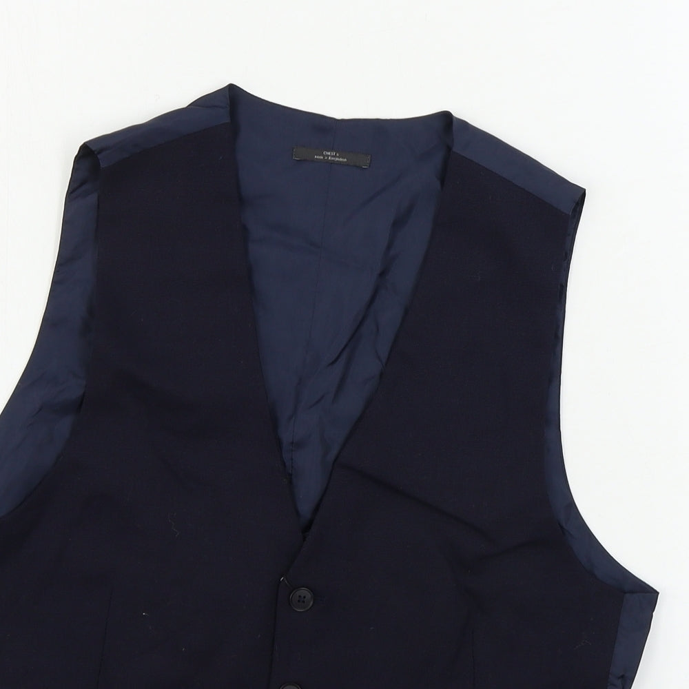 Marks and Spencer  Mens Blue   Jacket Suit Waistcoat Size S