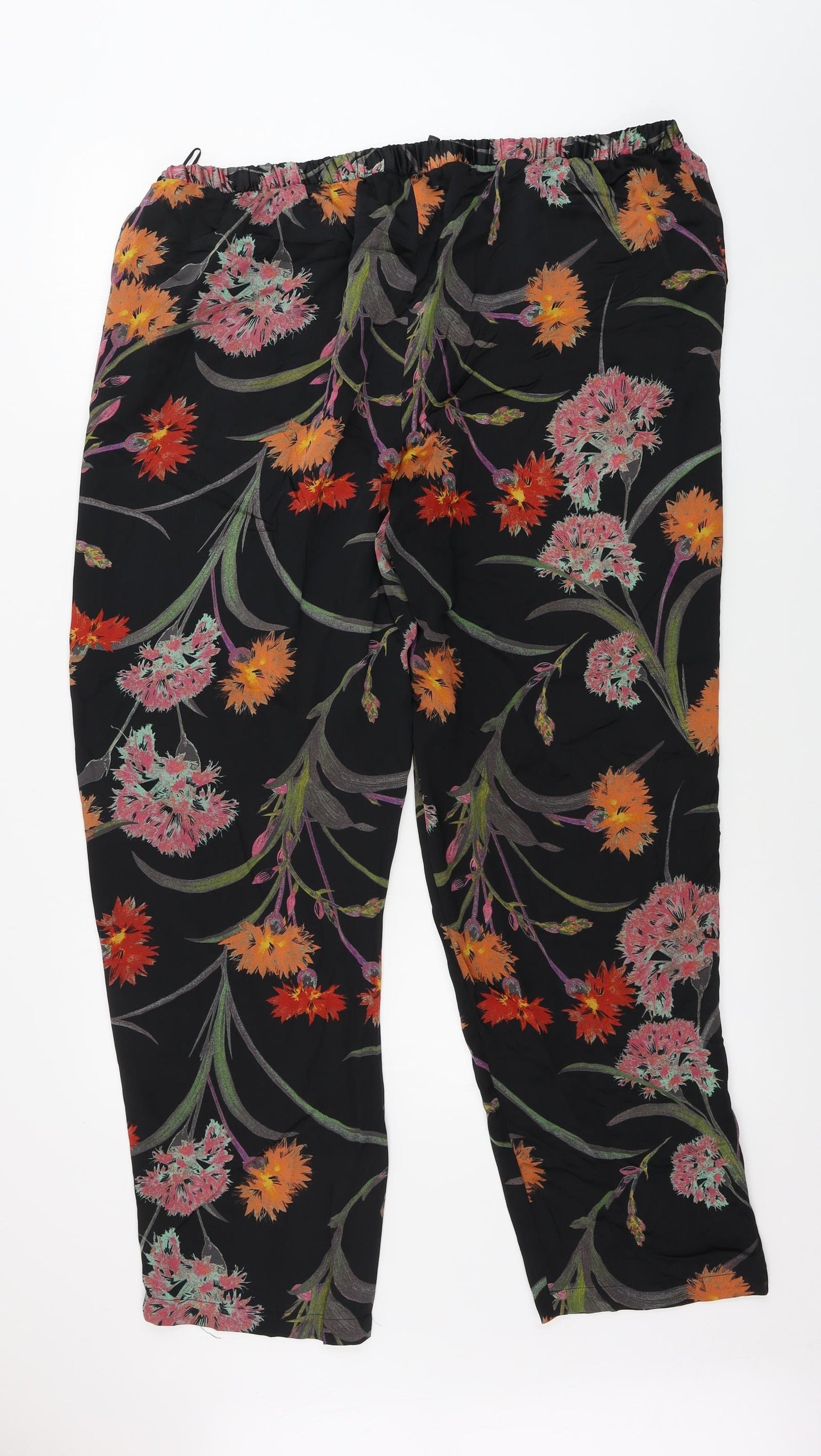NEXT Womens Black Fair Isle  Trousers  Size 16 L25 in