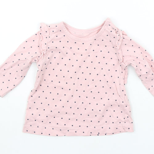 Matalan Baby Pink Polka Dot  Basic T-Shirt Size 3-6 Months