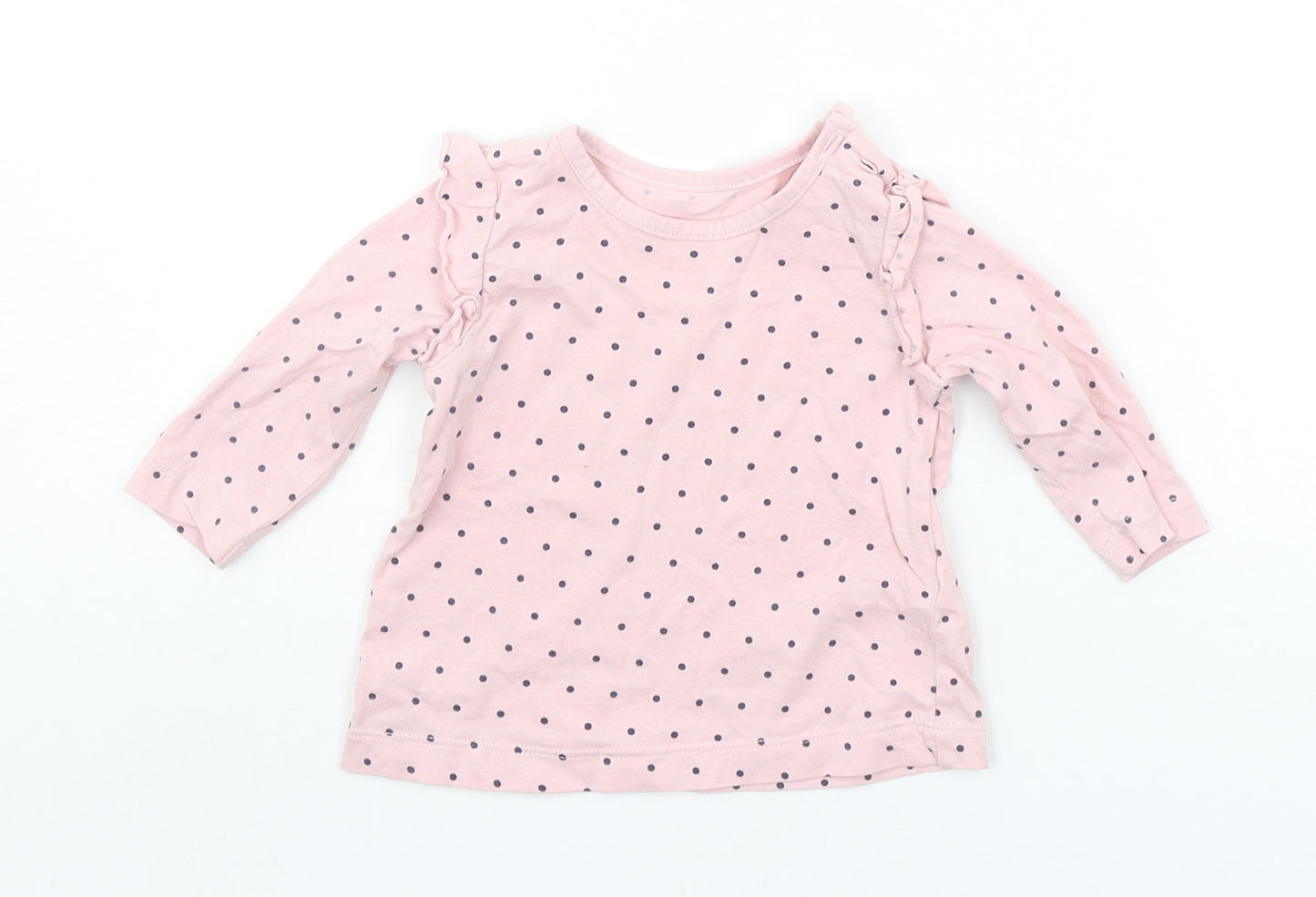Matalan Baby Pink Polka Dot  Basic T-Shirt Size 3-6 Months