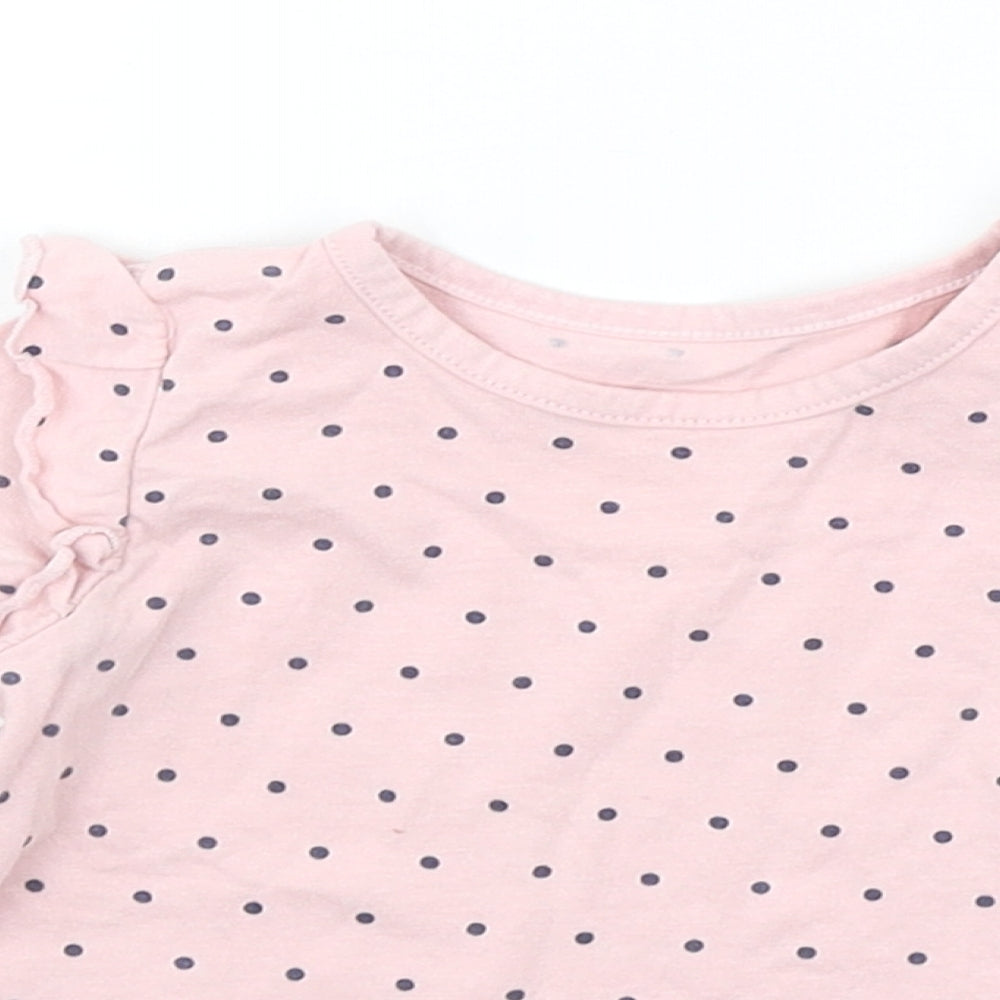 Matalan Baby Pink Polka Dot  Basic T-Shirt Size 3-6 Months