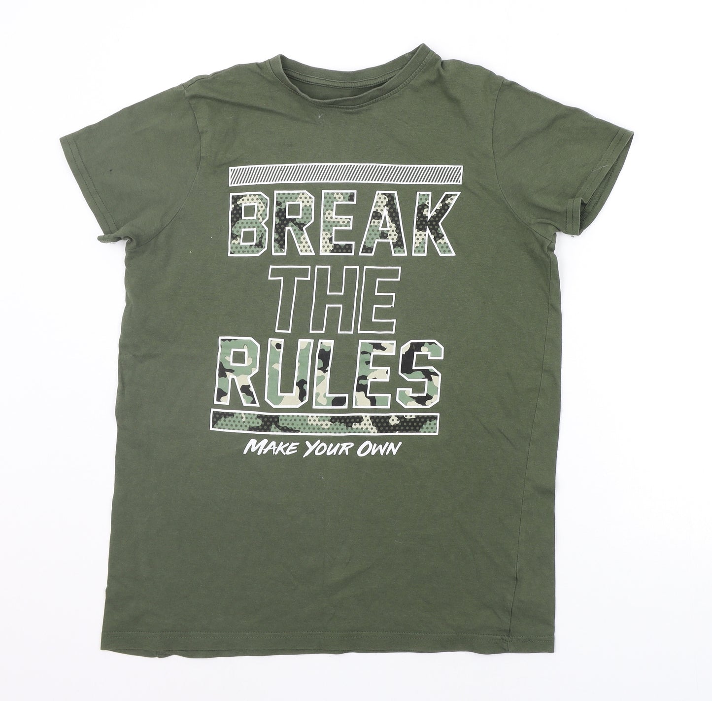 Primark Boys Green   Basic T-Shirt Size 13-14 Years