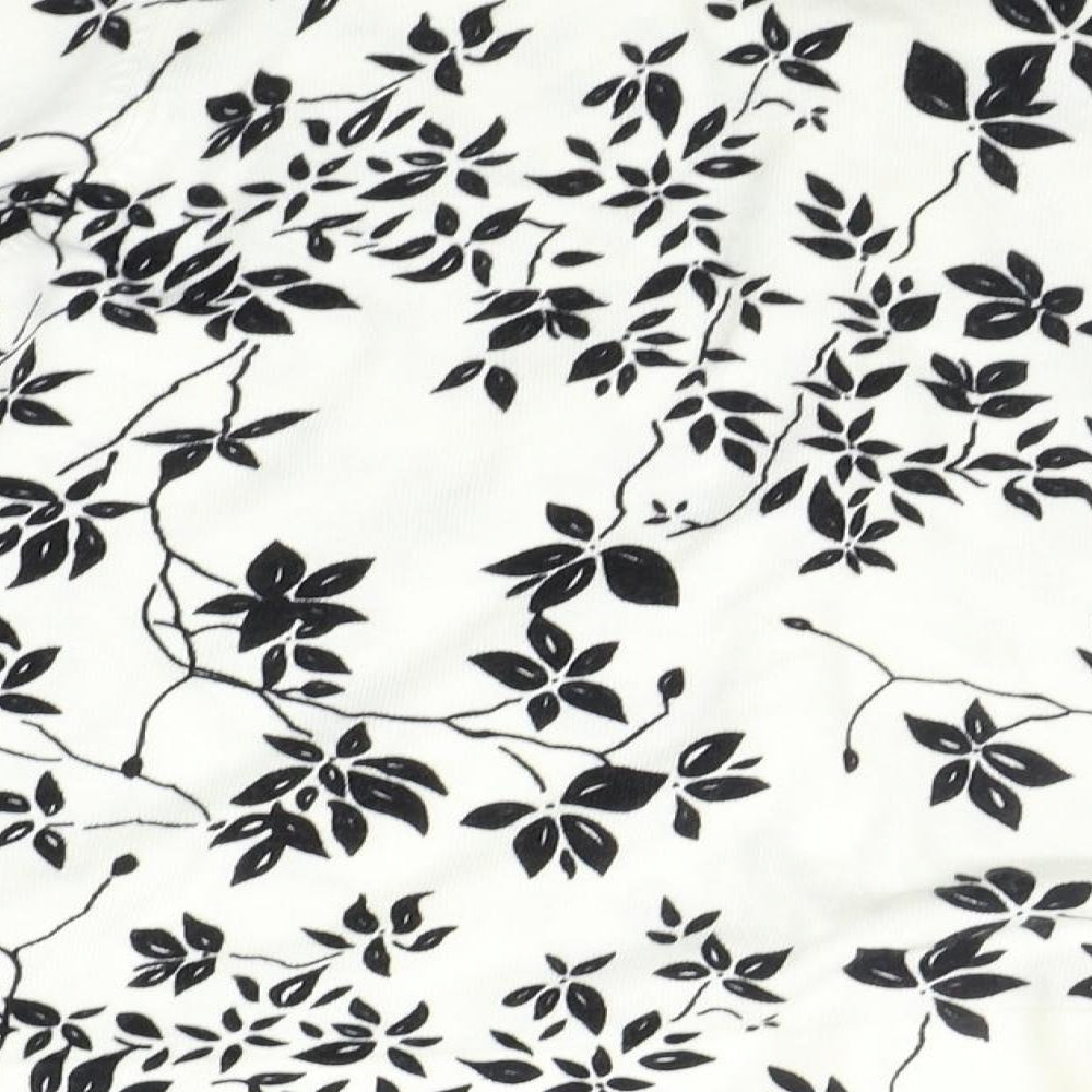BHS Womens White Floral  Cardigan Jumper Size 14