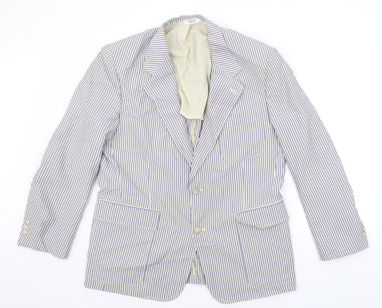 TravelSmith Mens Blue Striped  Jacket Blazer Size L