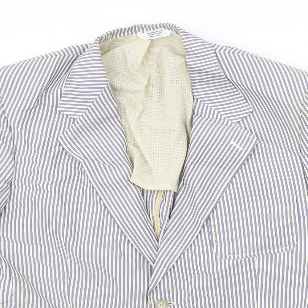 TravelSmith Mens Blue Striped  Jacket Blazer Size L