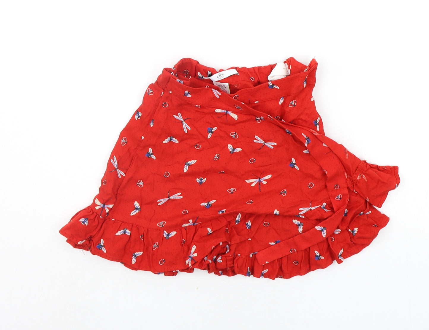 Marks and Spencer Girls Red Geometric  A-Line Skirt Size 9-10 Years