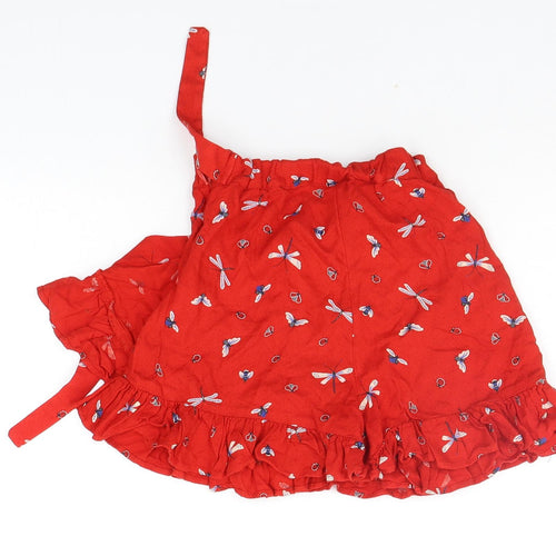 Marks and Spencer Girls Red Geometric  A-Line Skirt Size 9-10 Years
