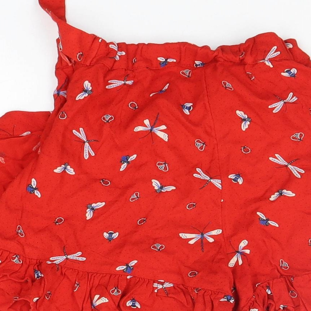 Marks and Spencer Girls Red Geometric  A-Line Skirt Size 9-10 Years