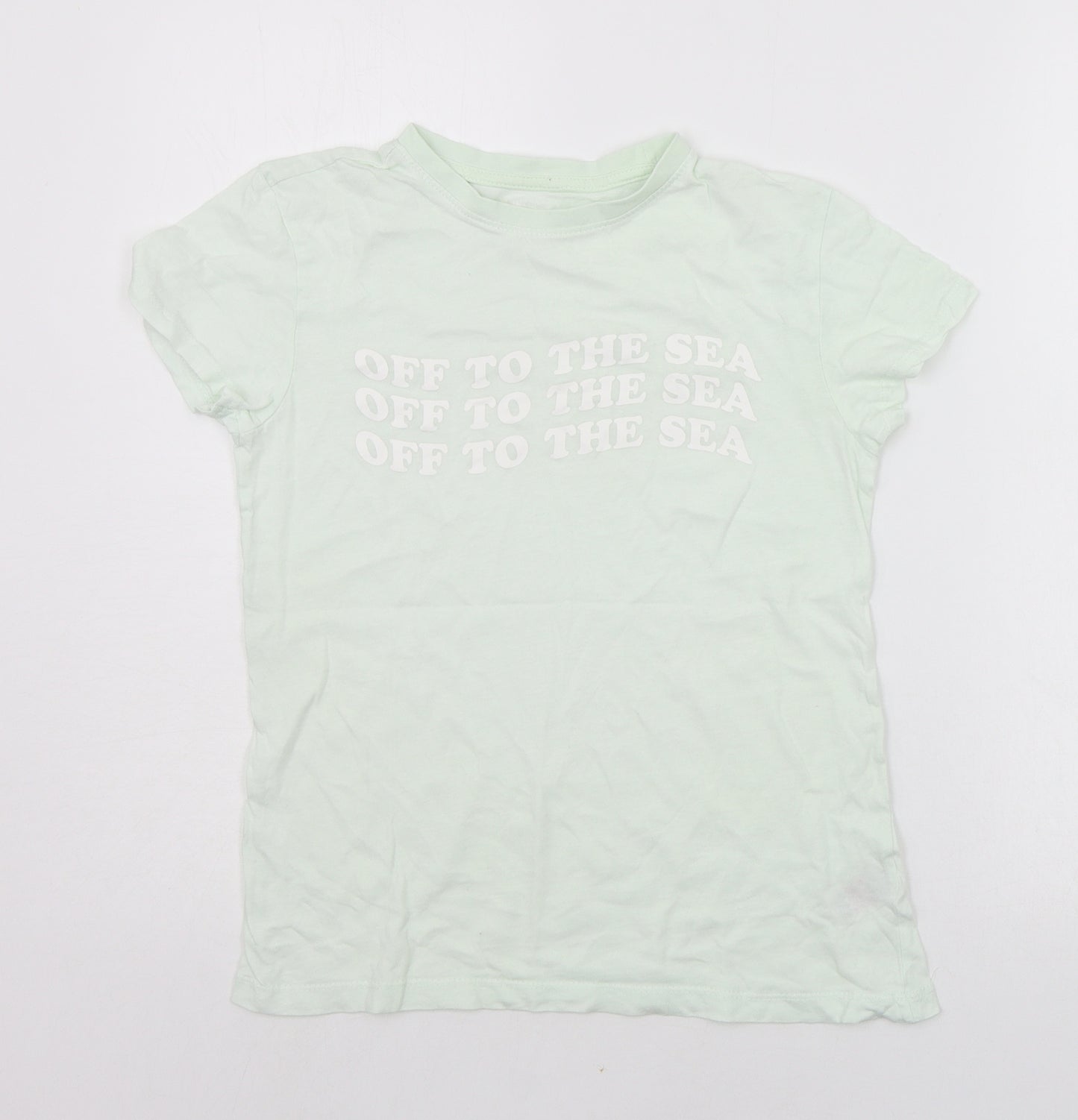 Primark Womens Green   Basic T-Shirt Size 2XS  - off to the sea