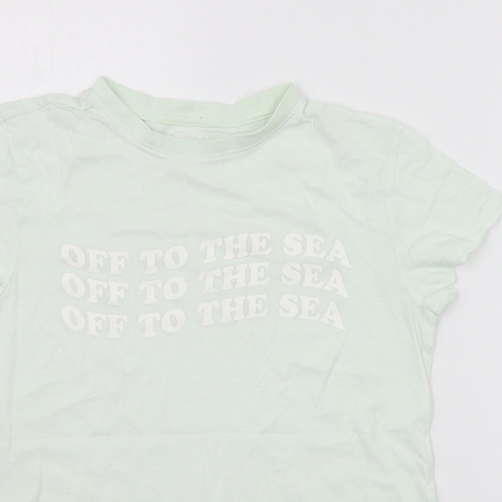 Primark Womens Green   Basic T-Shirt Size 2XS  - off to the sea