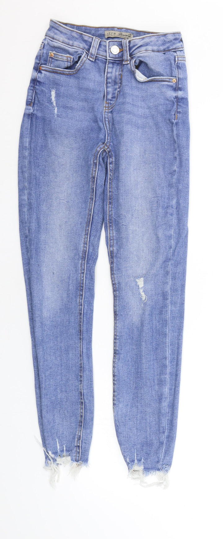Denim & Co. Womens Blue Straight Jeans Size 6 L26 in