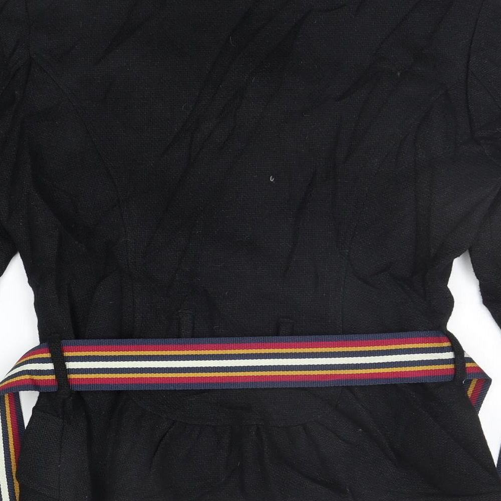 VILLA Womens Black   Jacket Coat Size M  - BELTED