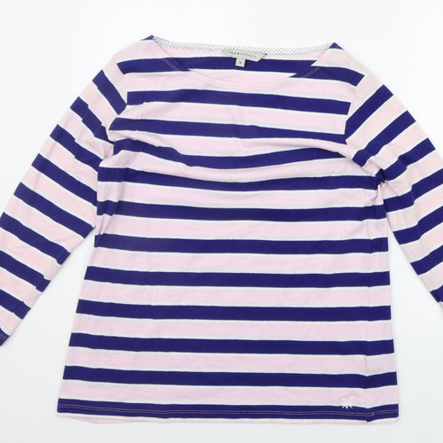 Crew Clothing Womens Pink Striped  Basic T-Shirt Size 16
