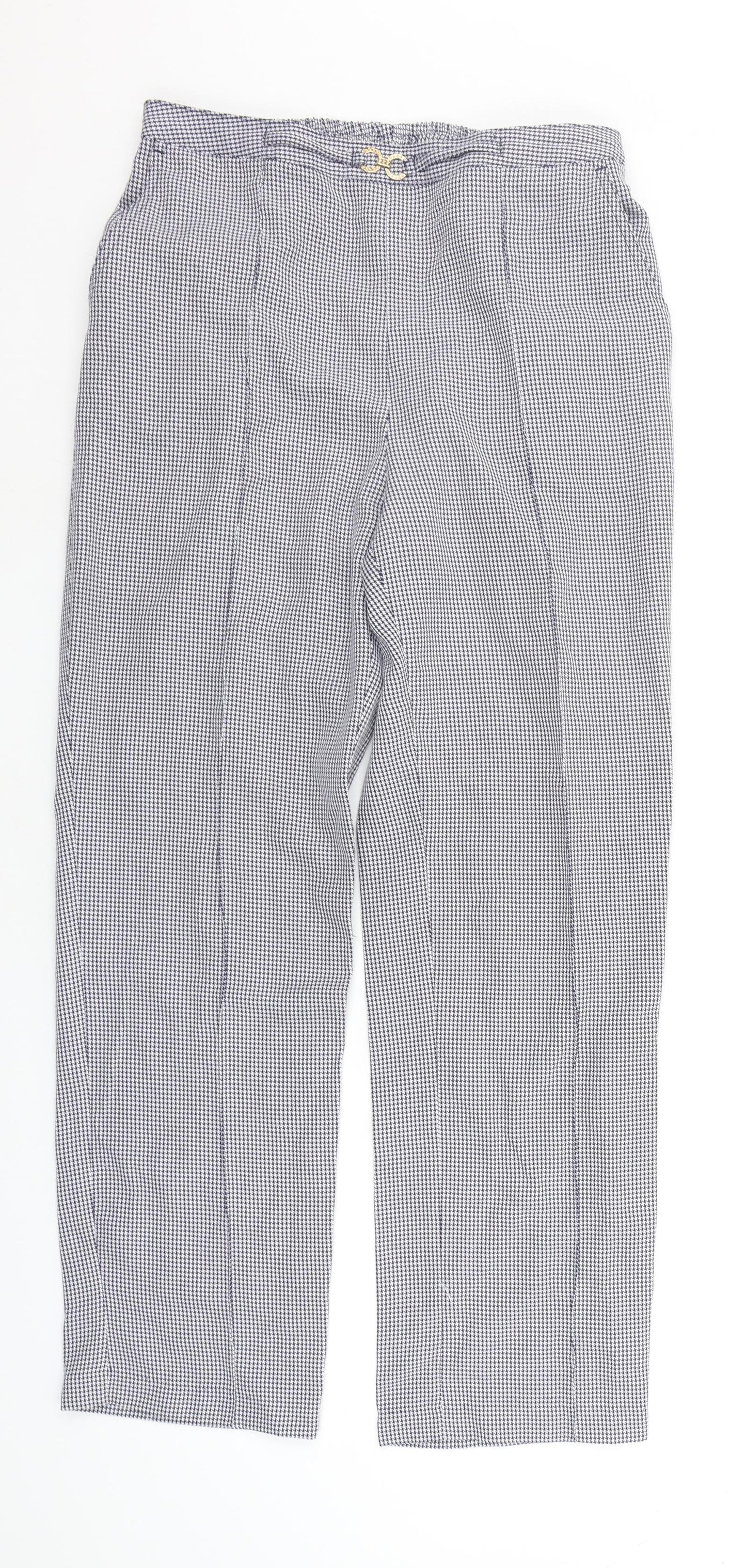 Damart Womens White Geometric  Trousers  Size 14 L28 in