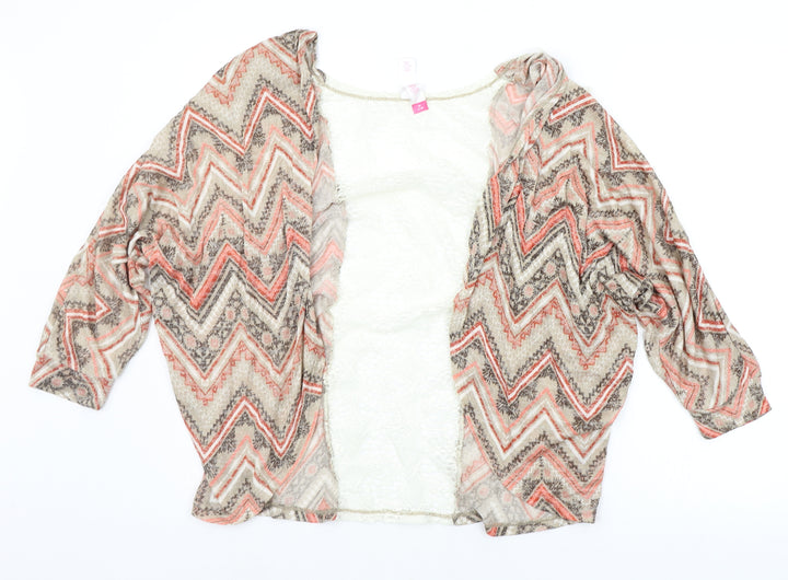 No Boundaries Womens Beige Geometric Cardigan Jumper Size M
