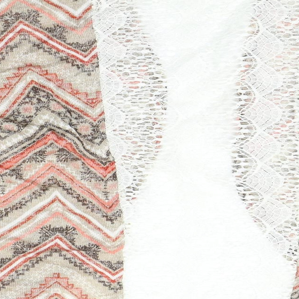 No Boundaries Womens Beige Geometric  Cardigan Jumper Size M