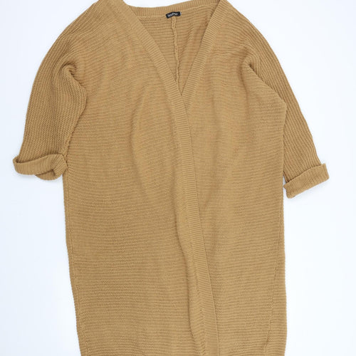Boohoo Womens Brown  Knit Cardigan Jumper Size L