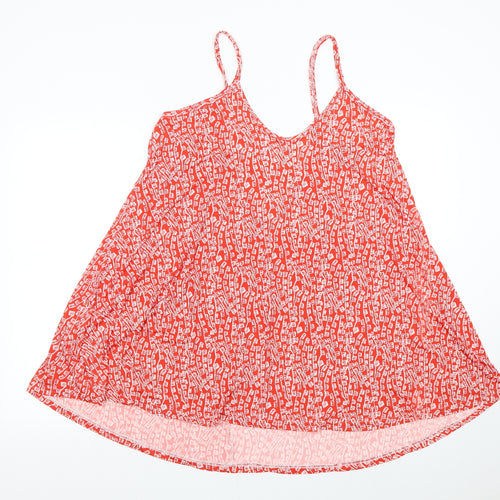 Preworn Womens Red Geometric  Slip Dress  Size L