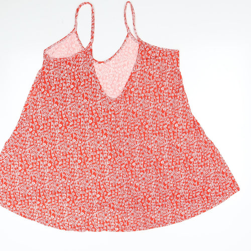 Preworn Womens Red Geometric  Slip Dress  Size L