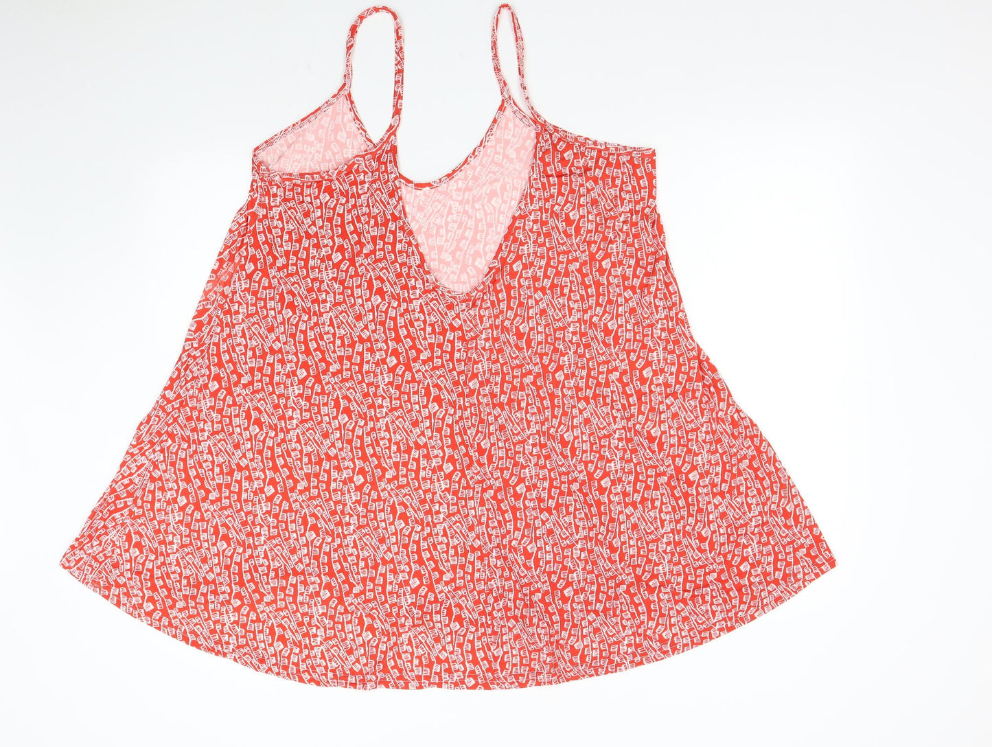 Preworn Womens Red Geometric  Slip Dress  Size L