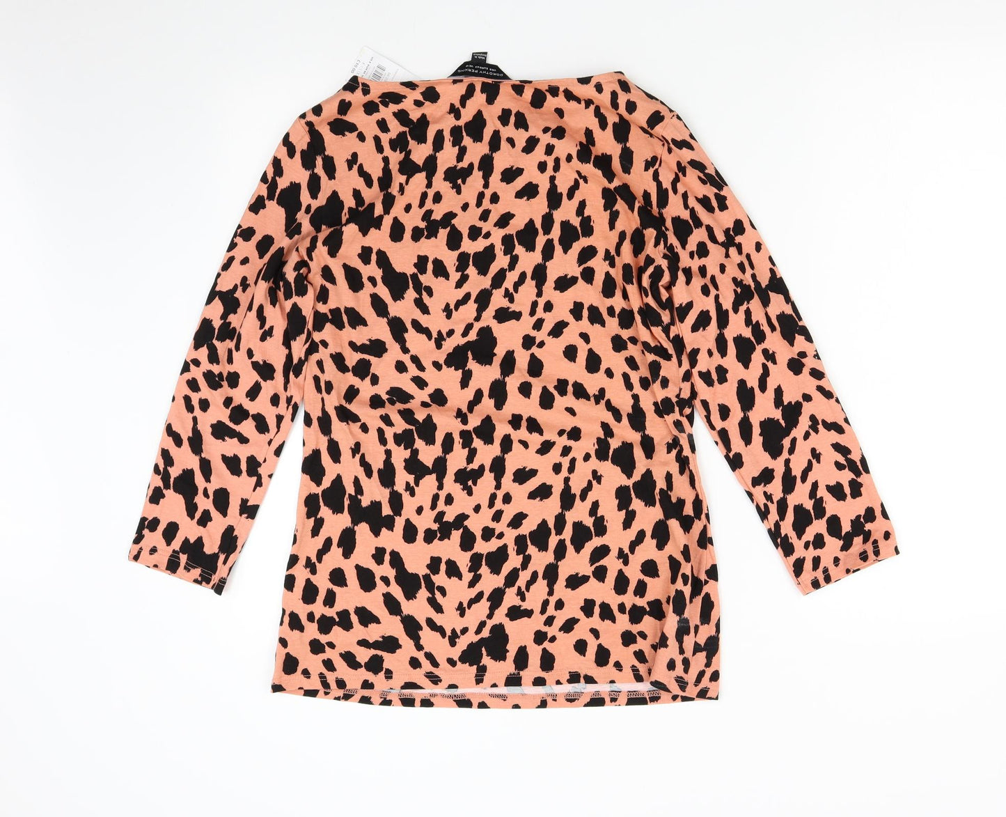Dorothy Perkins Womens Orange Animal Print  Basic T-Shirt Size 12