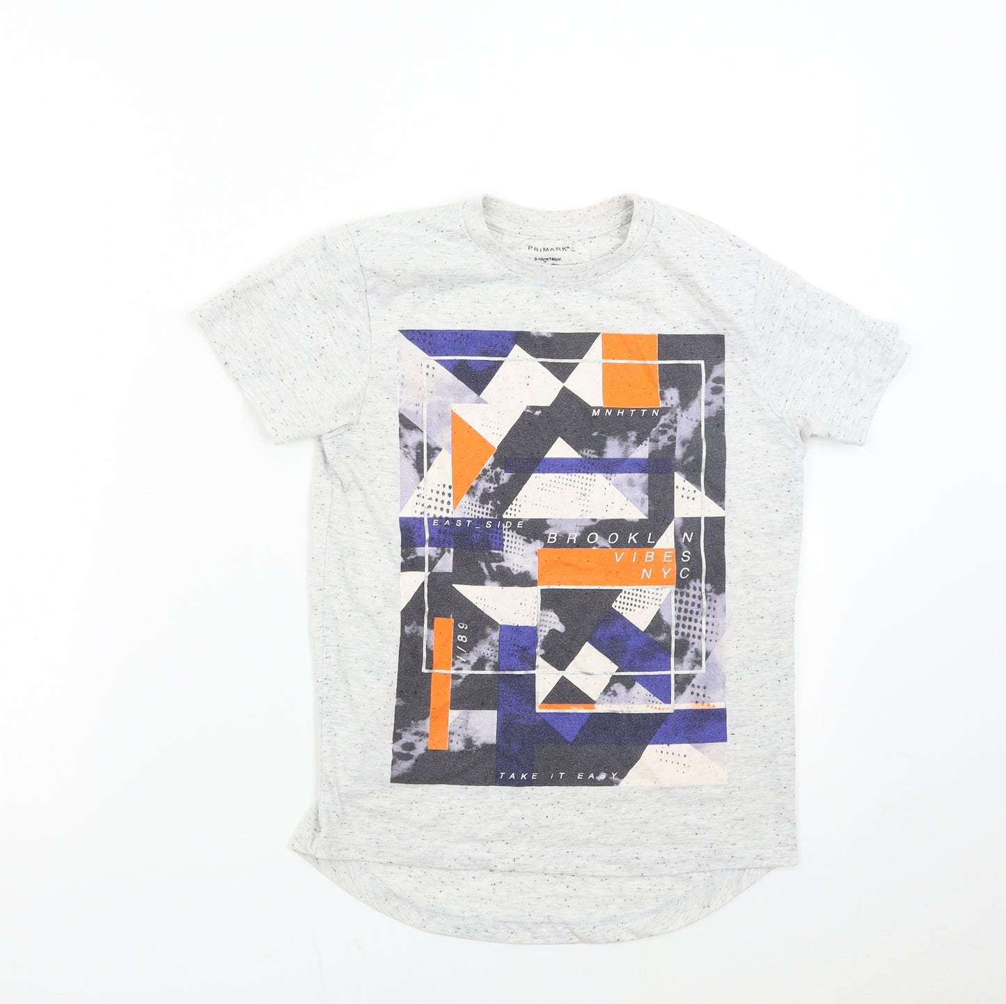 Primark Boys Grey   Basic T-Shirt Size 9-10 Years  - Brooklyn NYC