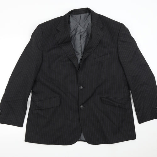 M&S Mens Grey Striped  Jacket Suit Jacket Size 44