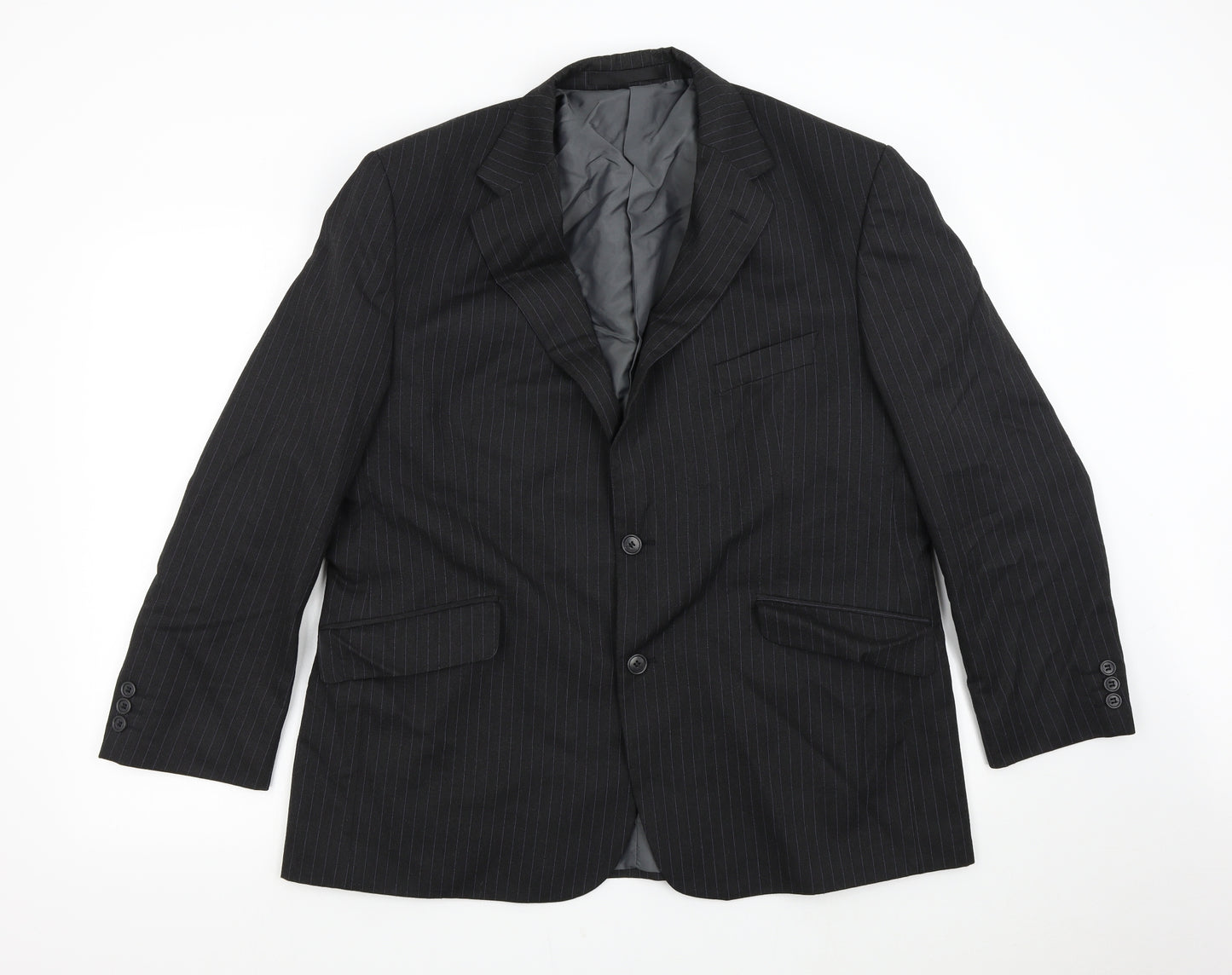 M&S Mens Grey Striped  Jacket Suit Jacket Size 44
