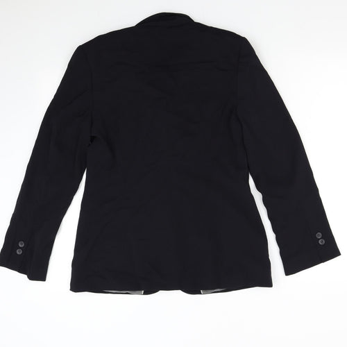 NEXT Womens Black Striped  Jacket Suit Jacket Size 12