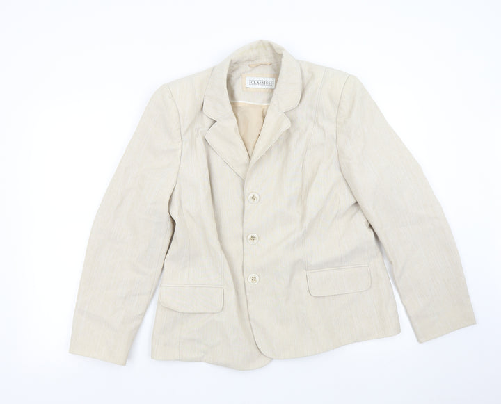 BHS Womens Beige Jacket Suit Jacket Size 16