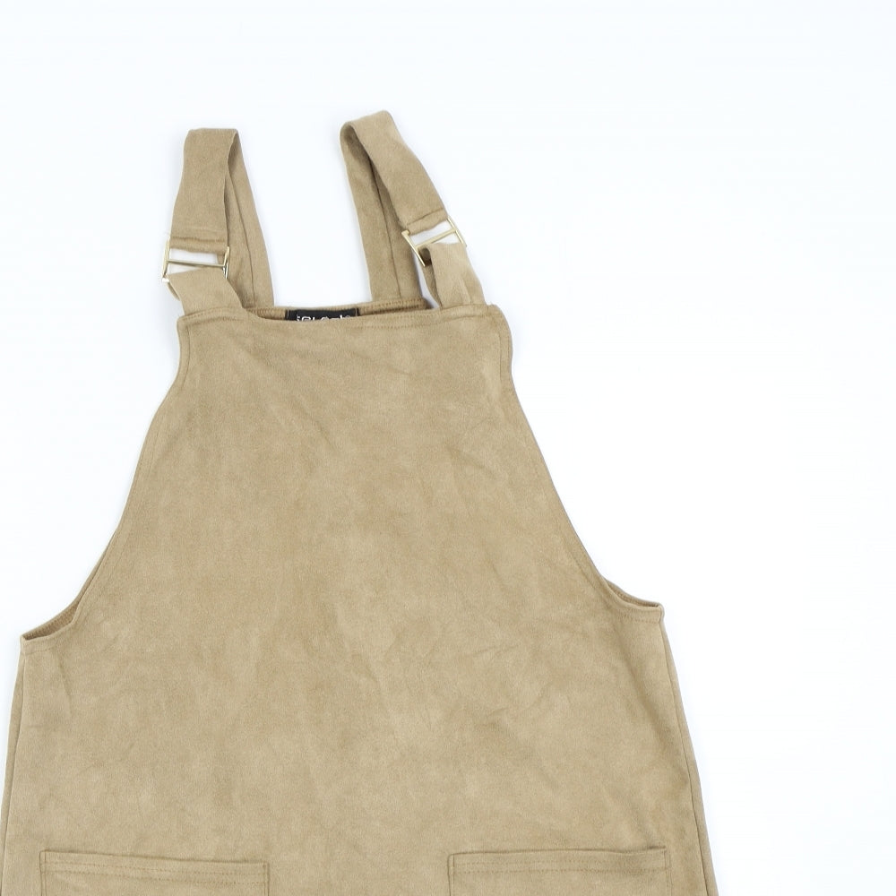 Select Womens Beige   Pinafore/Dungaree Dress  Size 12