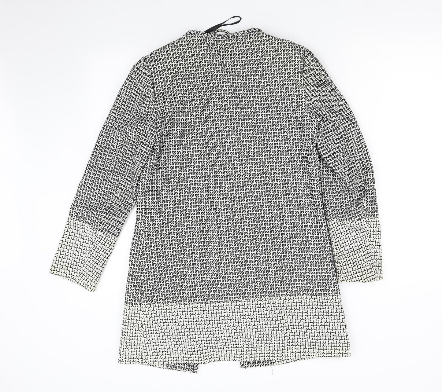 H&M Womens Grey Geometric  Overcoat Coat Size 6