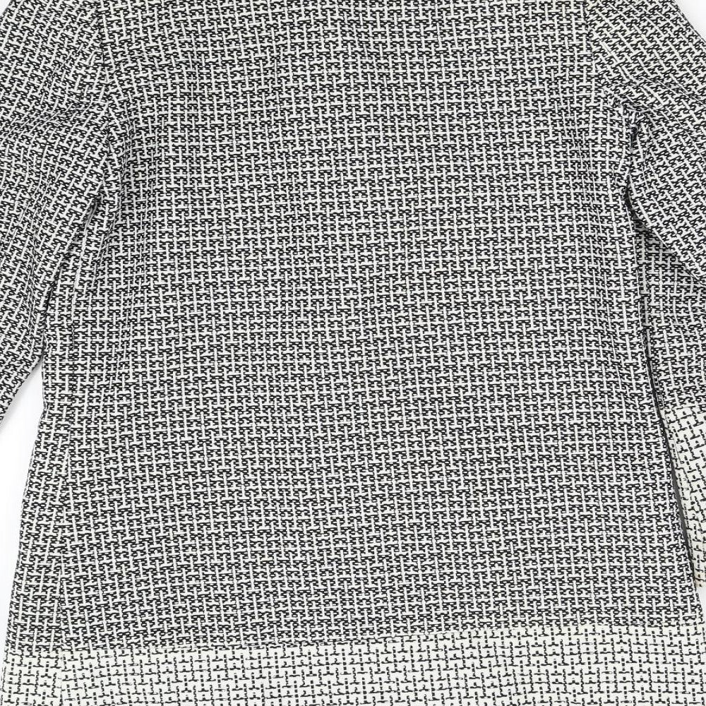 H&M Womens Grey Geometric  Overcoat Coat Size 6