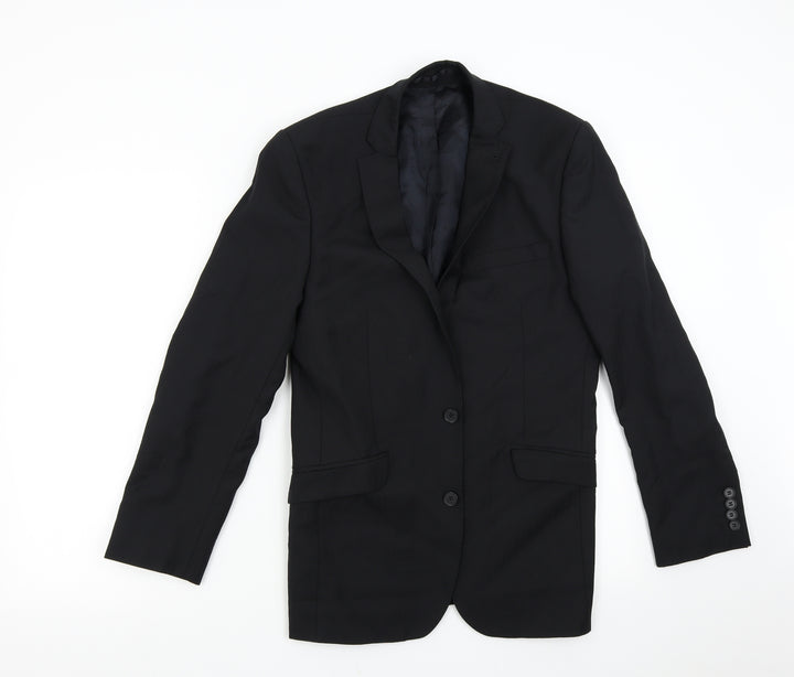Racing Green Mens Black Jacket Suit Jacket Size 36