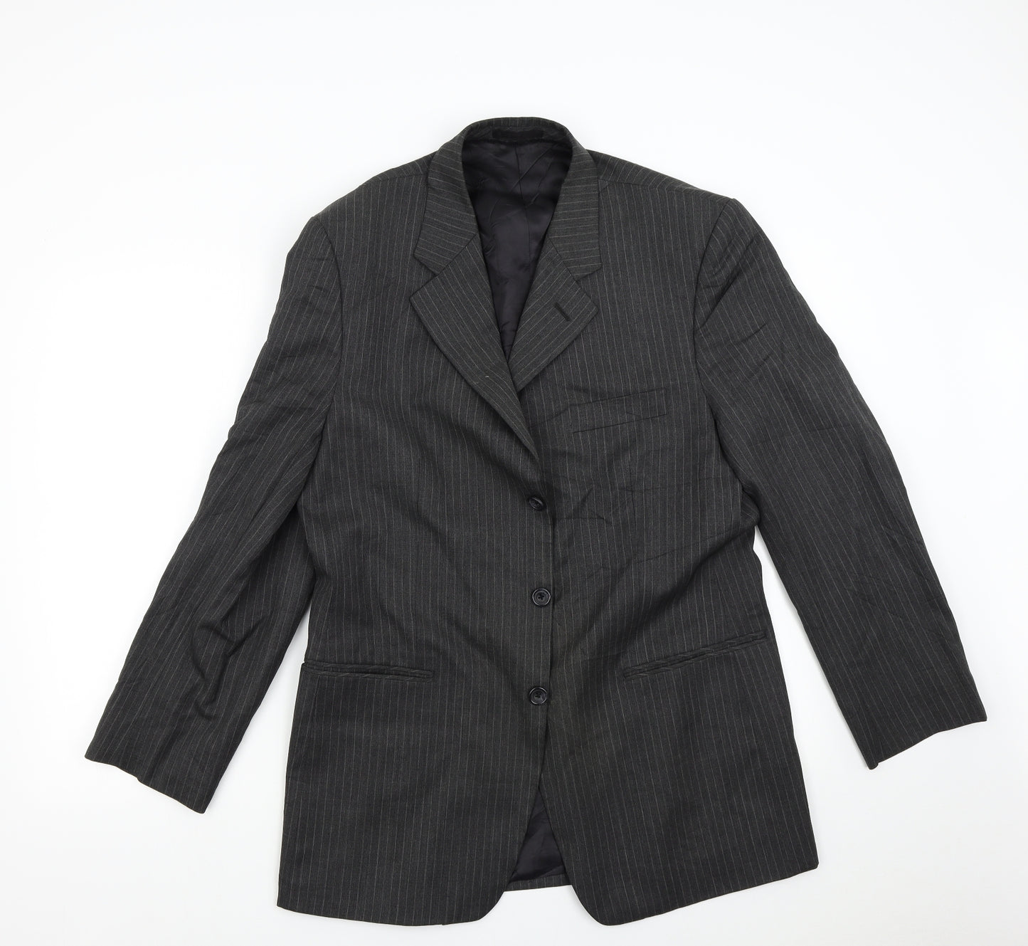 Lord's Taylor Mens Grey Striped  Jacket Suit Jacket Size 40