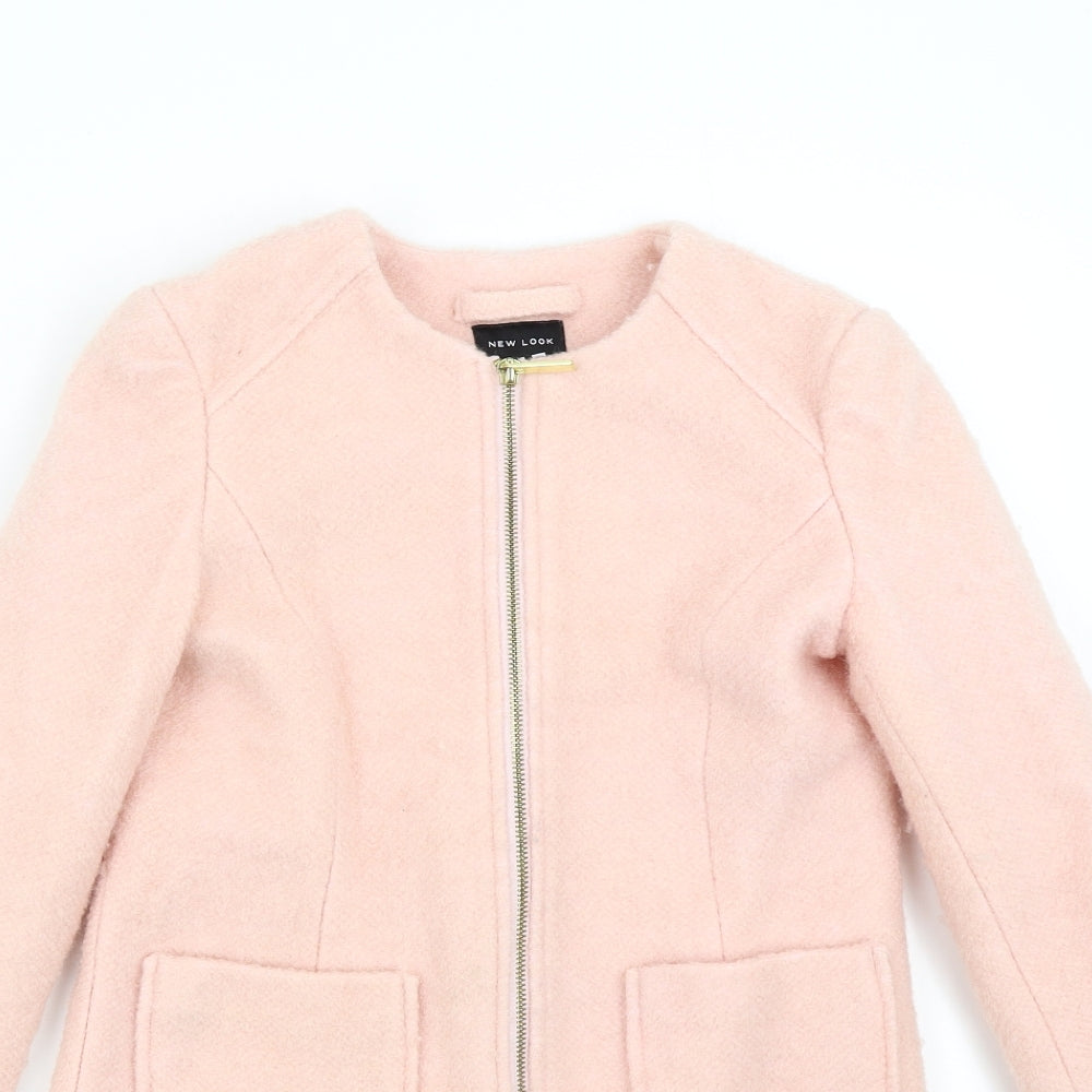 New Look 915 Girls Pink   Overcoat Coat Size 8-9 Years