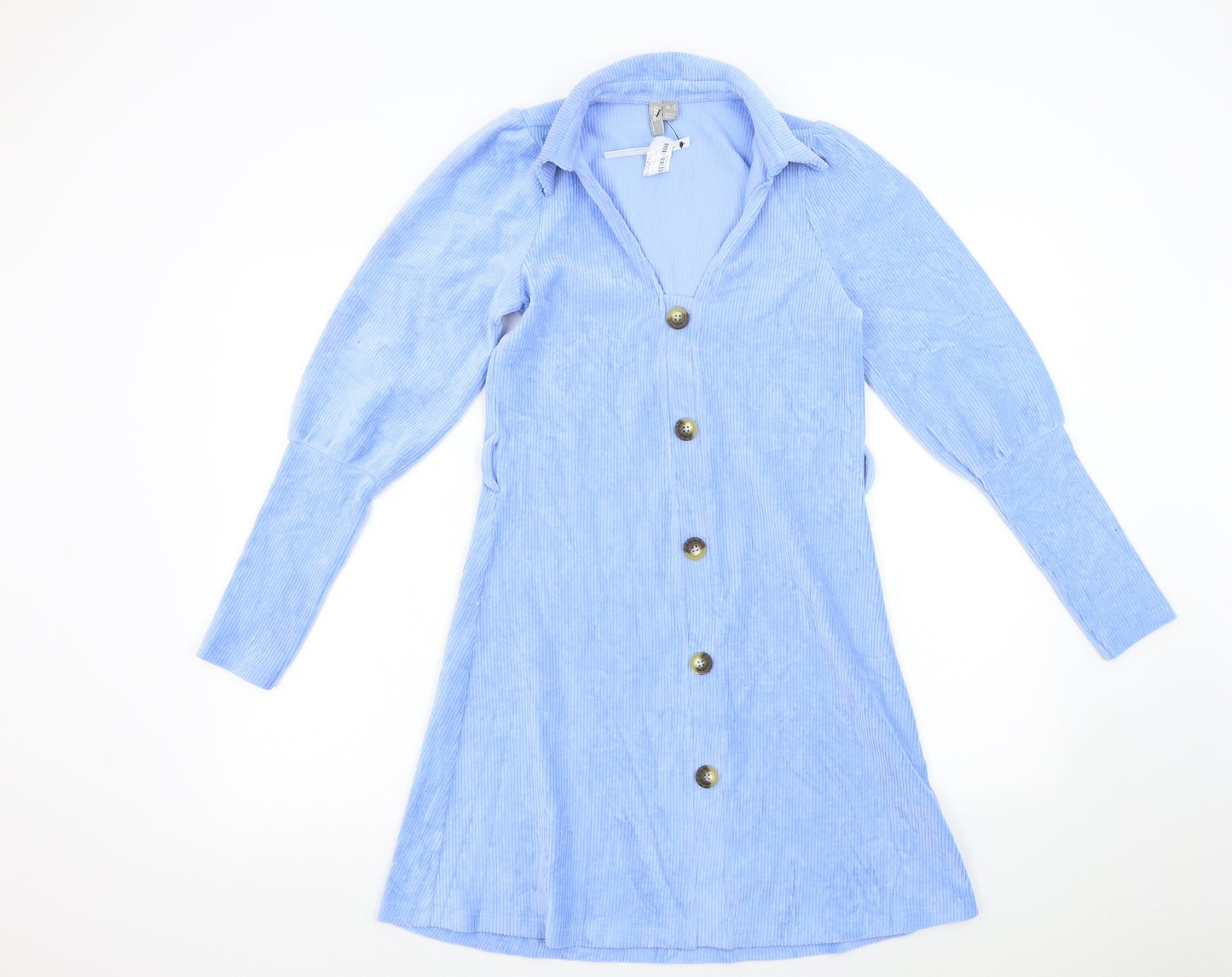 ASOS Womens Blue  Corduroy Shirt Dress  Size 8