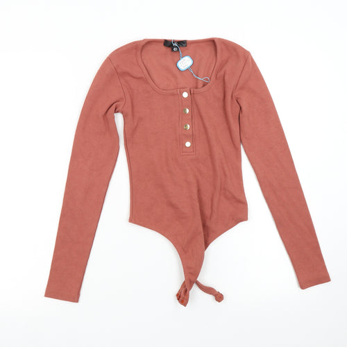 Missguided Womens Pink   Bodysuit One-Piece Size 6