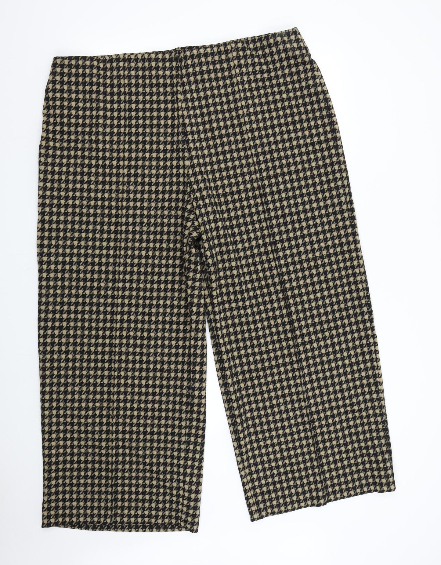 M&S Womens Brown Houndstooth  Trousers  Size 22 L27 in - Short